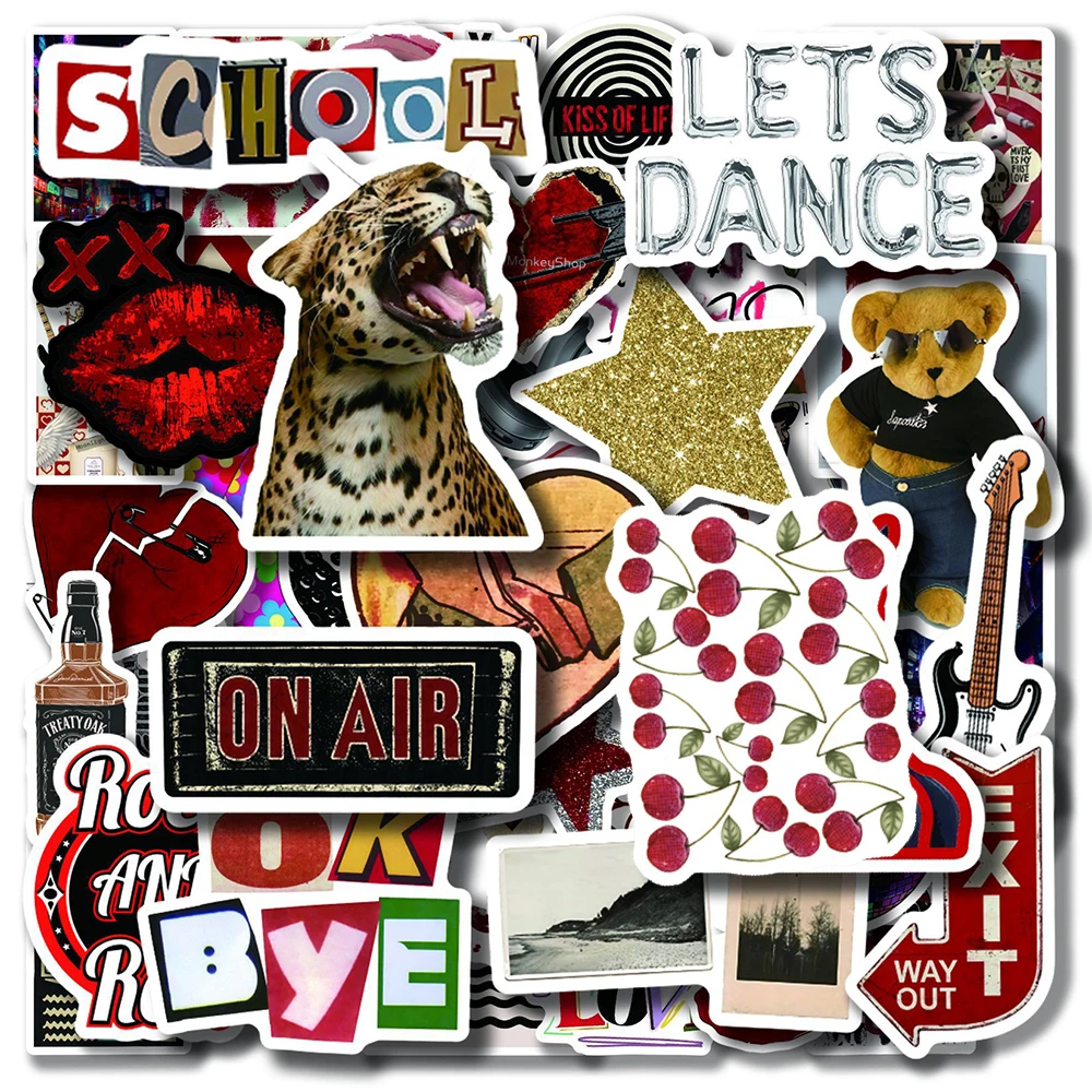 10/30/50 قطعة الرجعية الجمالية وسط المدينة Y2K الفتيات الكتابة على الجدران ملصقات DIY بها بنفسك سجل القصاصات الأمتعة خوذة كمبيوتر محمول كول مقاوم للماء الشارات حزمة