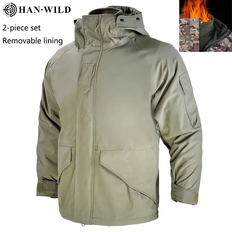 Tactical Jacket Climbing Camouflage s Thicken Warm Detachable Lining 2In1 Coats G8 Double Layer Pressure Waterproof