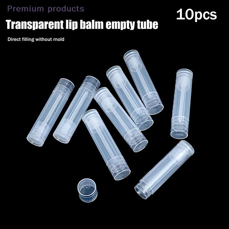 10 個 5 グラムの空のリップグロスチューブ化粧品容器キャップ付き口紅瓶トラベルサイズリップクリームチューブメイクアップアーティスト用