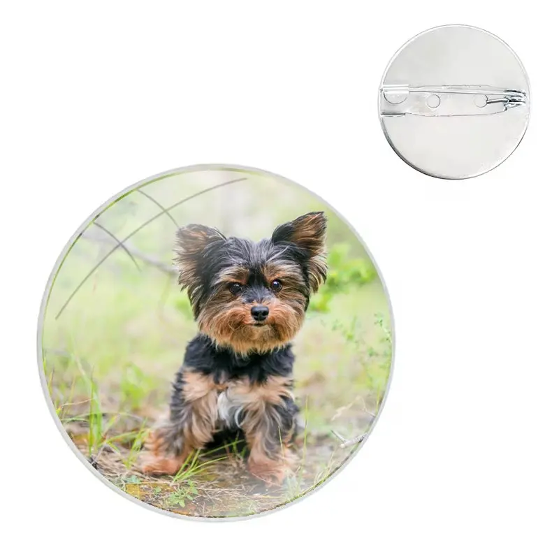 Yorkshire Terrier Puppy Dogs animal Badge Brooch Pin Accessories For Clothes Backpack Decoration gift