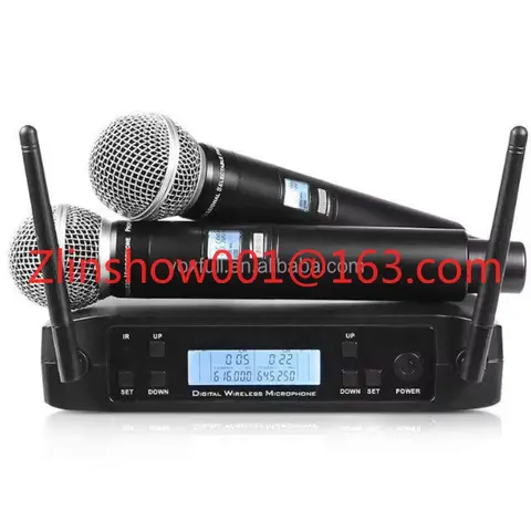 GLXD4 Dual Band Pro IR SYNC Tech UHF Wireless Microphone System SM58 Handheld Vocal Mic for Church Conference Classroom Event