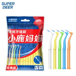 10PCS Interdental Brushes L Shape Push-Pull Interdental Brush Cleaner Dental Teeth Brush Orthodontic Toothpick Oral Hygiene Care