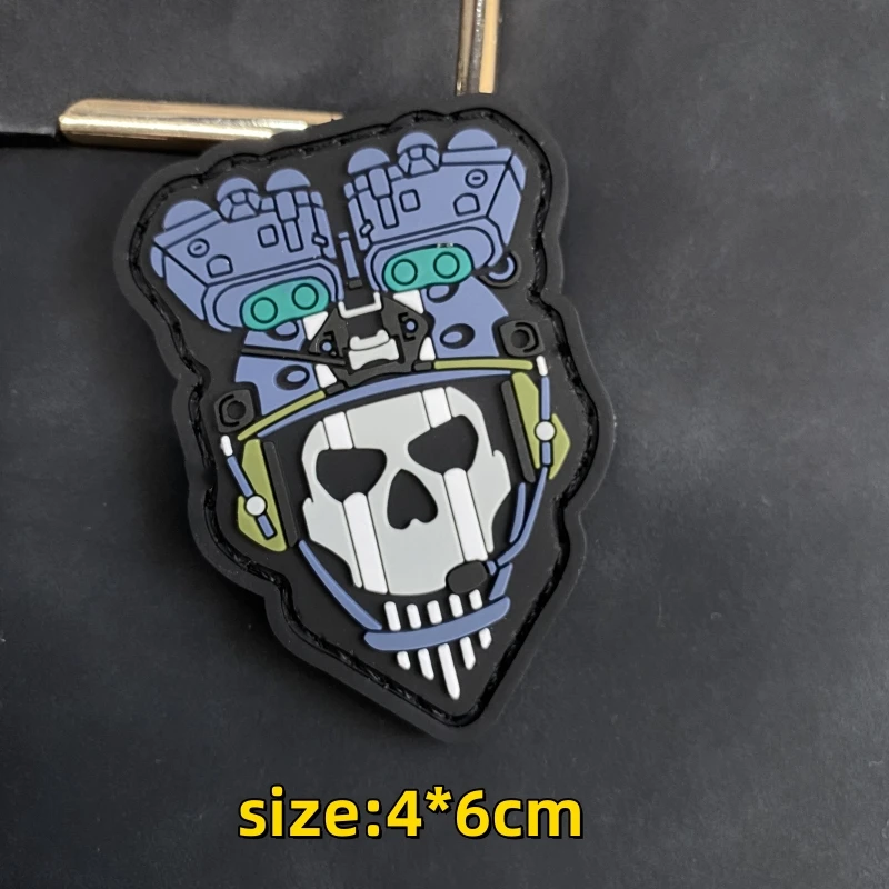 رقعة عسكرية ثلاثية الأبعاد من كلوريد البولي فينيل للملابس ، نداء الواجب ، COD20 ، شبح معركة ليلية ، شارة شارة معنوية ، بقع جمجمة ، قناع تكتيكي