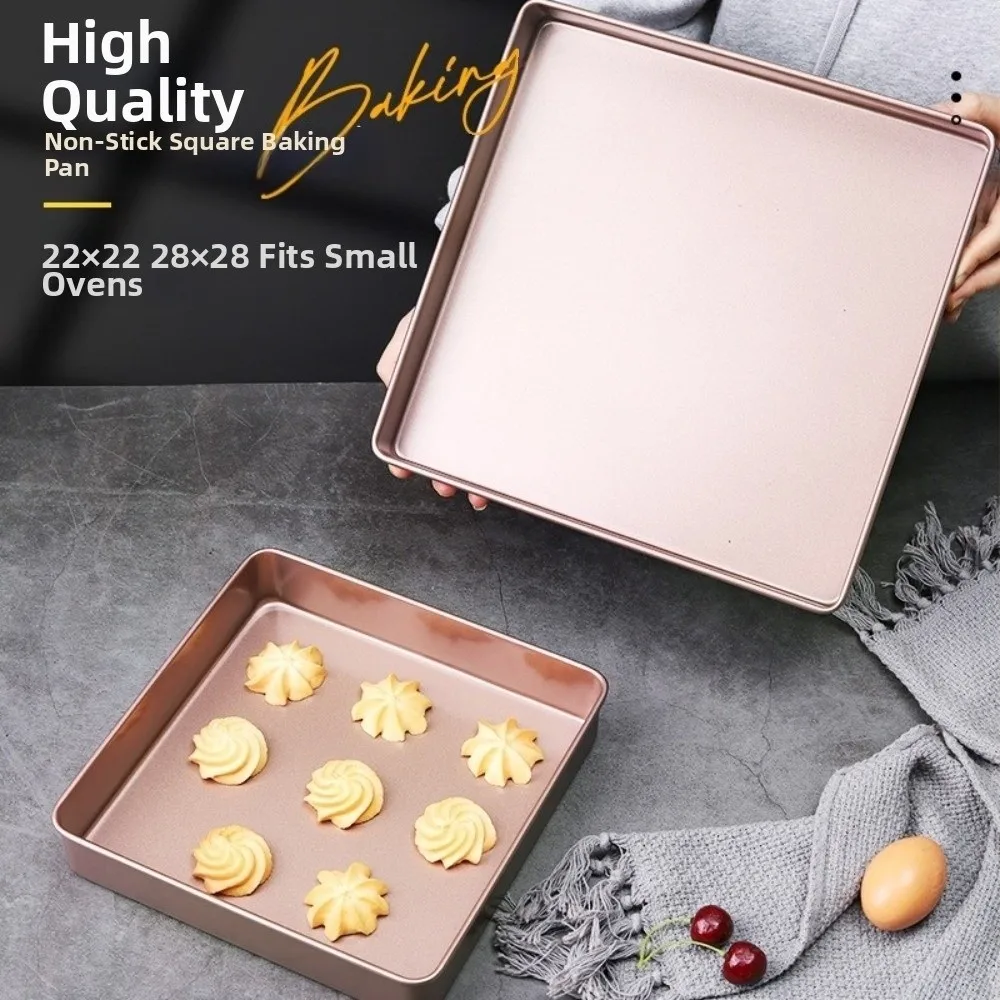 

Cookie Tray Nonstick Carbon Steel Cake Mold Champagne Multifunction Pizza Baking Tray Thickened Easy Clean Swiss Roll Mold Home