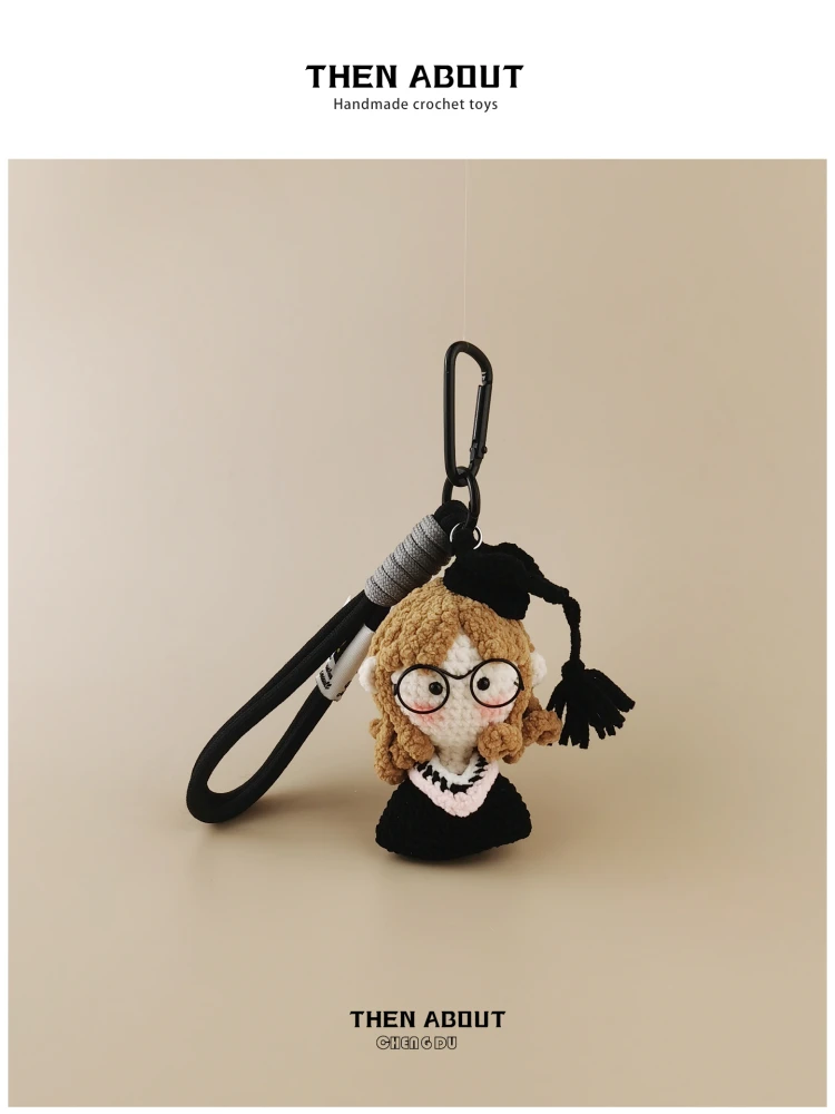 Graduation Doll Girl's Bag Pendant Creative Keychain Decoration Thenabout Bachelor's Robe Style Fashionable Bag Accessory