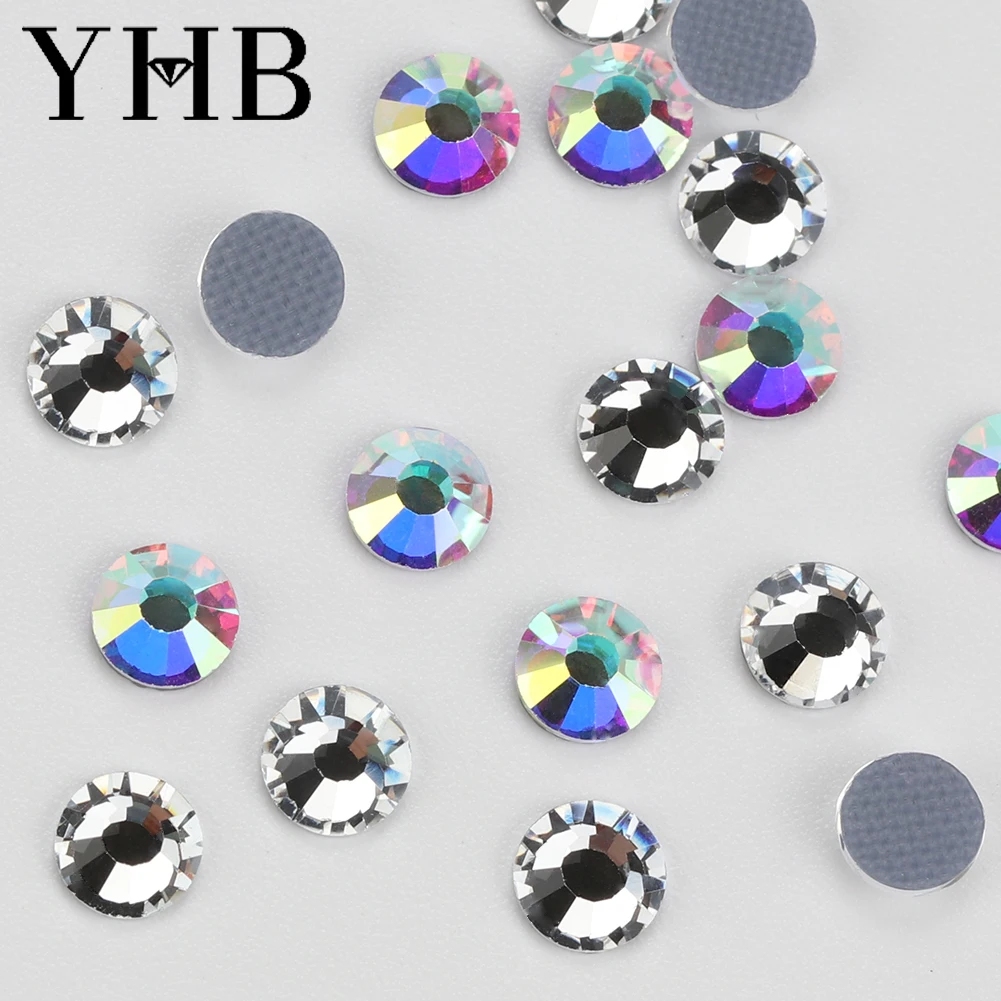 YHB High Quality Color Crystal AB Flatback Hotfix Rhinestones For Shoes Bags Fabric Garment Decoration DiY Jewelry Accessories