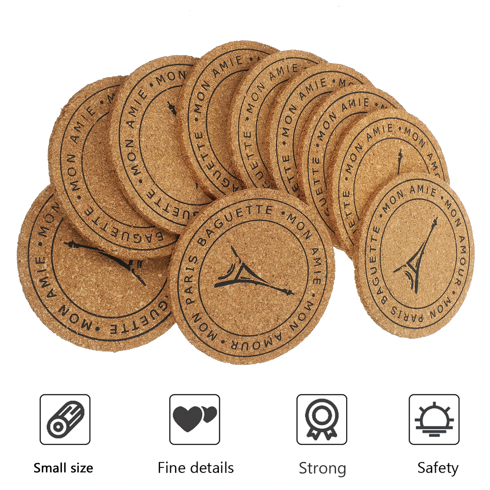 

10 Pcs Retro Tower Coasters Coffee Anti-scald Table for Drinks Cork Party