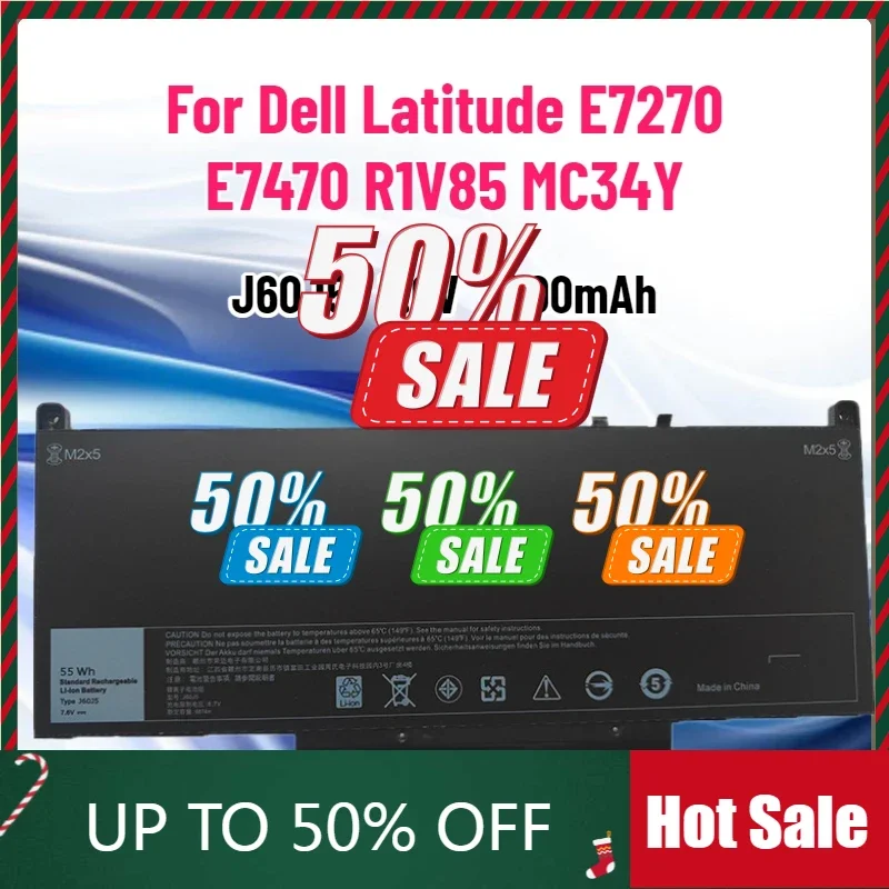 

Новый аккумулятор для ноутбука J60J5 для Dell Latitude E7270 E7470 J60J5 R1V85 MC34Y 7,6 В 7000 мАч 242WD 1W2Y2