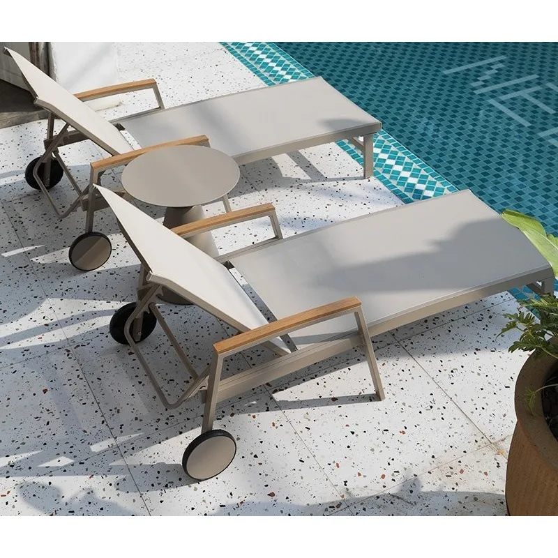 Outdoor courtyard bed, swimming pool beach leisure lounge chair, waterproof and sunscreen bed 2