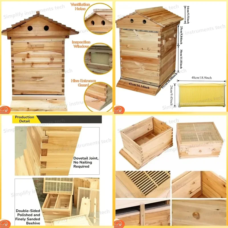 7 Frame Automatic Beehive Self Flow Honey Harvesting Beekeeping Equipment Flow Hive System Beekeeping Supplies Apiary Tool