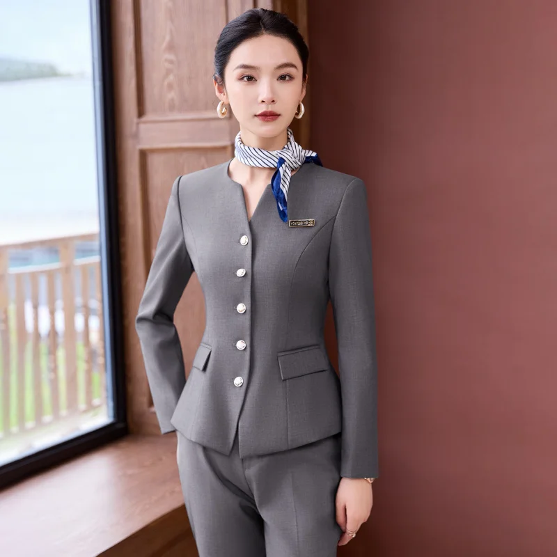 Set completo professionale per donna Primavera e autunno Nuovo stile Gioielleria Salone di bellezza Reception dell'hotel Manager Blazer Abbigliamento da lavoro