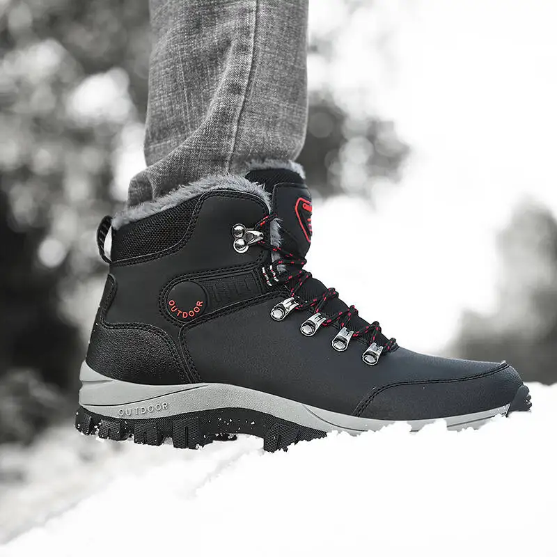 Winterstiefel für Herren aus Mikrofaser-Leder, Schneestiefel mit Plüschfutter, Warme Freizeitschuhe, Wasserdichte Herrenstiefel, Frühlings-Knöchelstiefel für Männer, Größen 36-48 – Detail 9