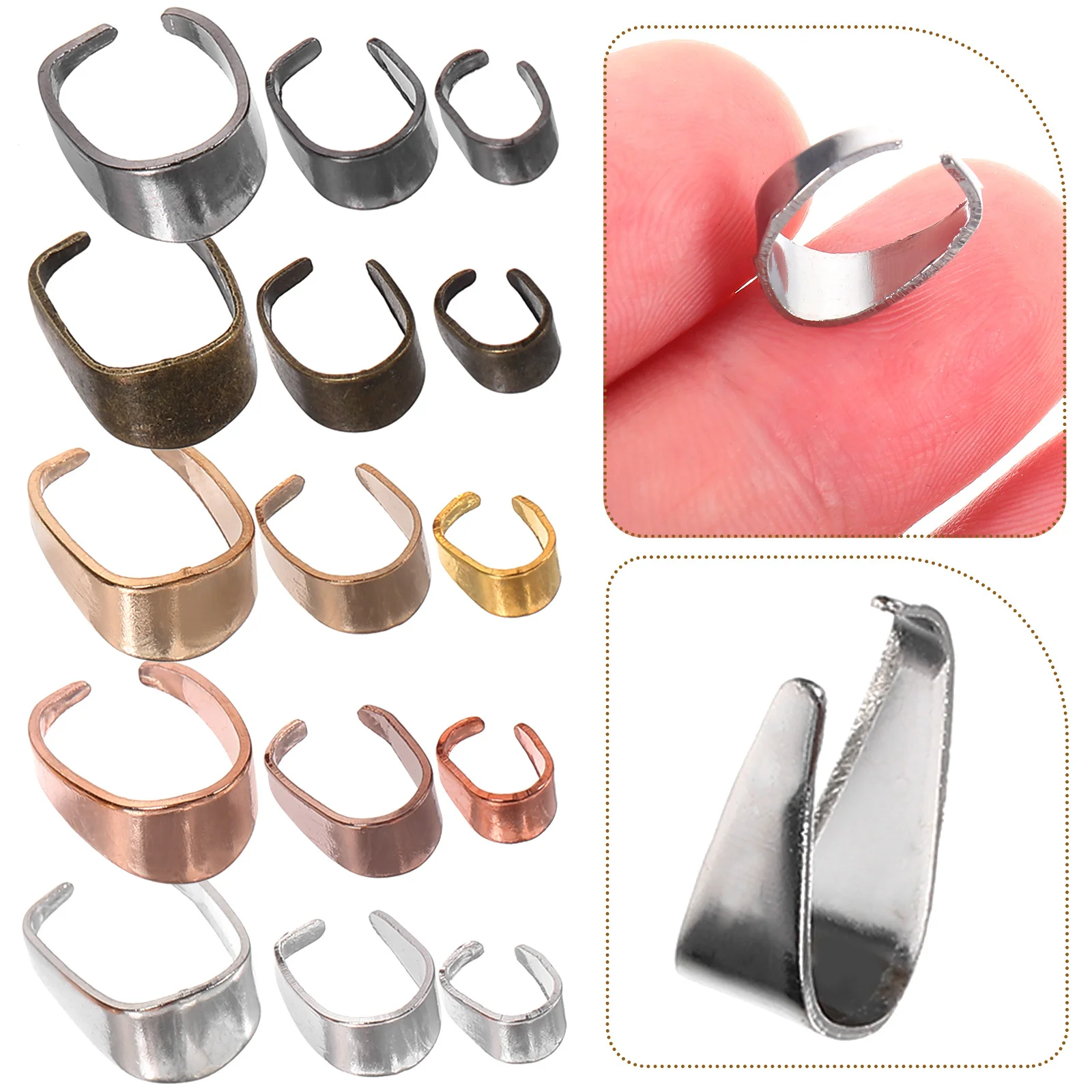 

150Pcs Alloy Jewelry Clasps Charm Connector Pinch Clips for Necklace Bracelet DIY Making Supplies Bails for Jewelry Making