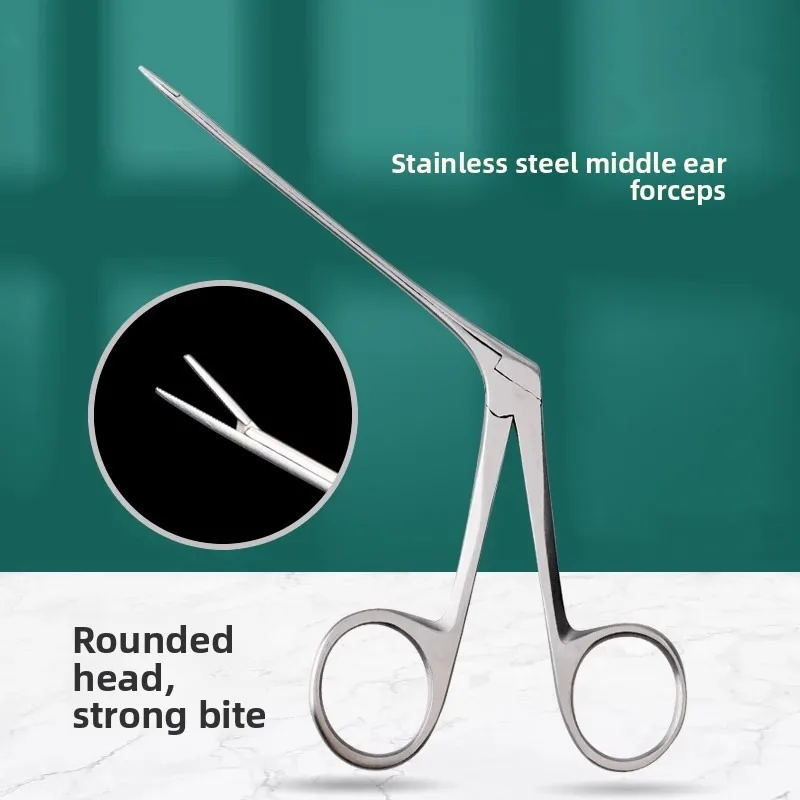 Medical Stainless Steel Micro Alligator Forceps with Non Slip Grip for Ear Wax Removal and Nasal Foreign Body Extraction