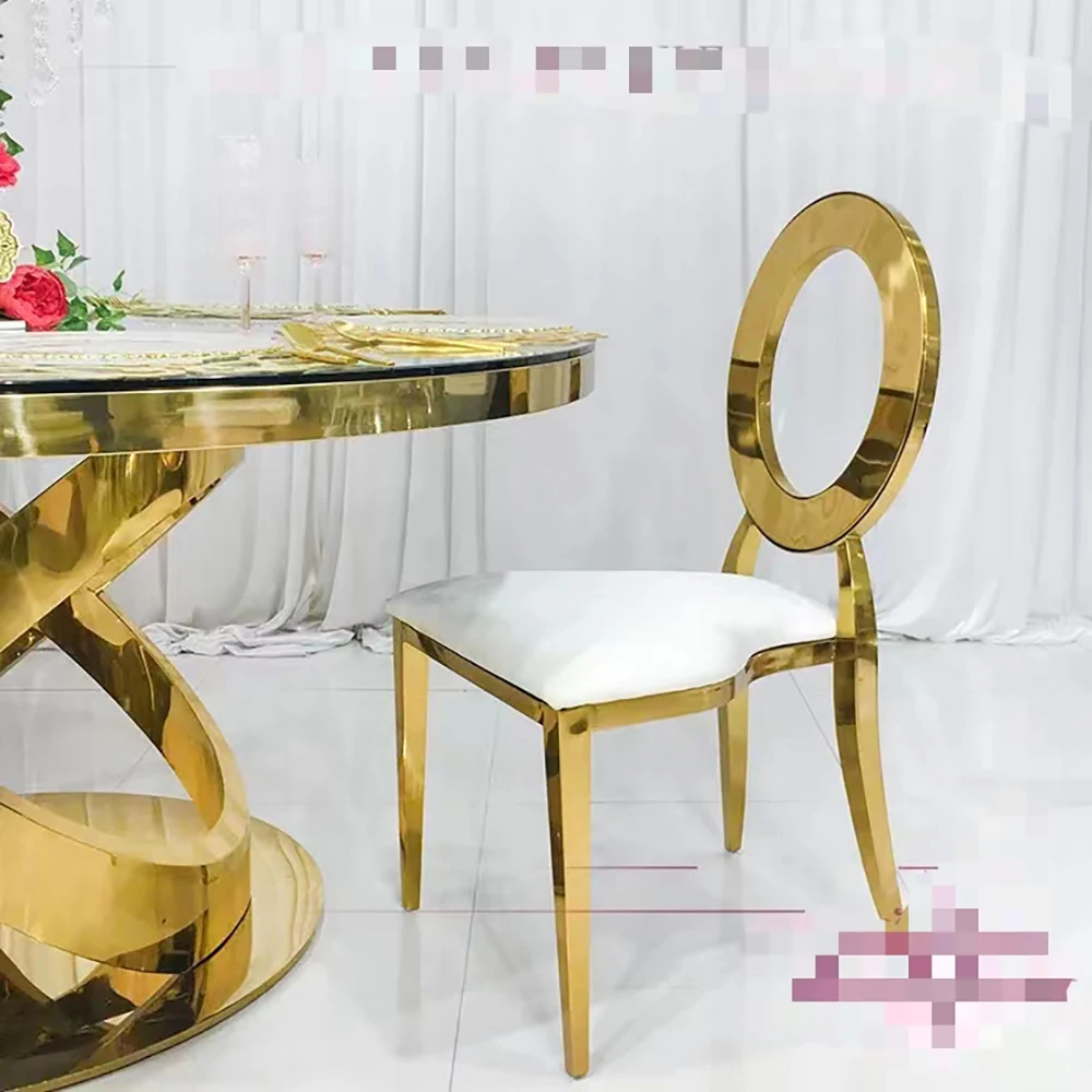 Wholesale Custom Hotel Banquet Event metal fabric cushion Cheap Chair Rentals Gold Wedding Chairs