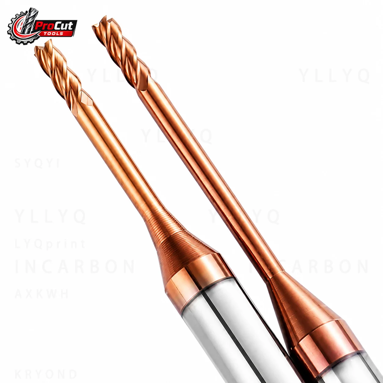 HRC55 4 Flute Long Neck Micro Deep Carbide End Mill D1 D1.5 D2 D2.5mm Small Diameter Mini Cutter For CNC Rib Processing