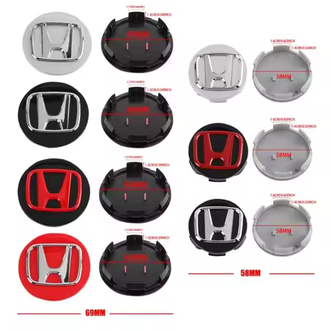 4pcs 58/69mm Car Wheel Center Hub Caps Accessories For Honda Type R Type S VTEC DOHC Modulo Vezel Legend Si RR Insight