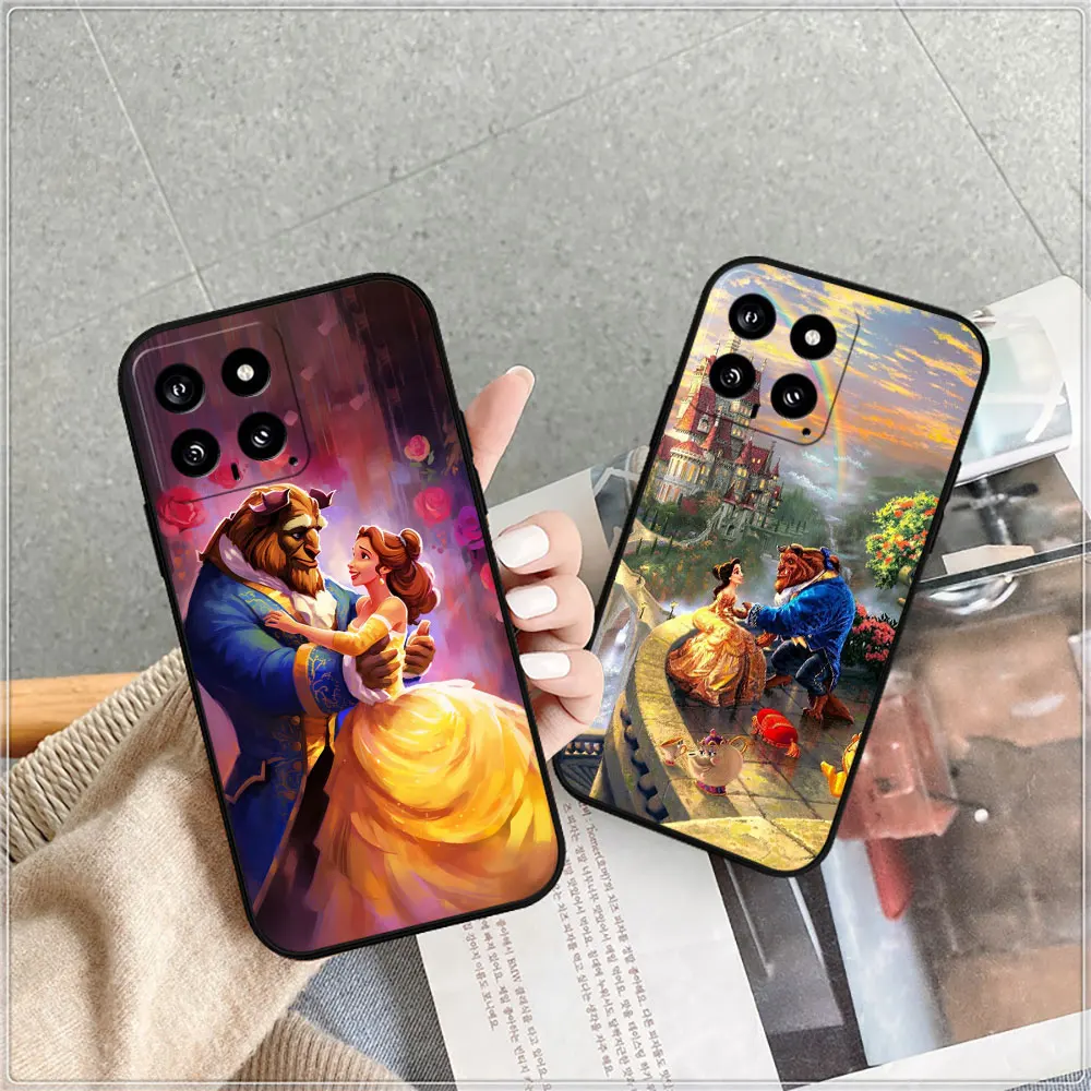 Disney Beauty And The Beast Case For Xiaomi 14C 13C 12 12C 10 10C 9 9C 9A 9T 8 8A 7A A2Plus A1 K60Ultra K40Pro Black Soft Cover