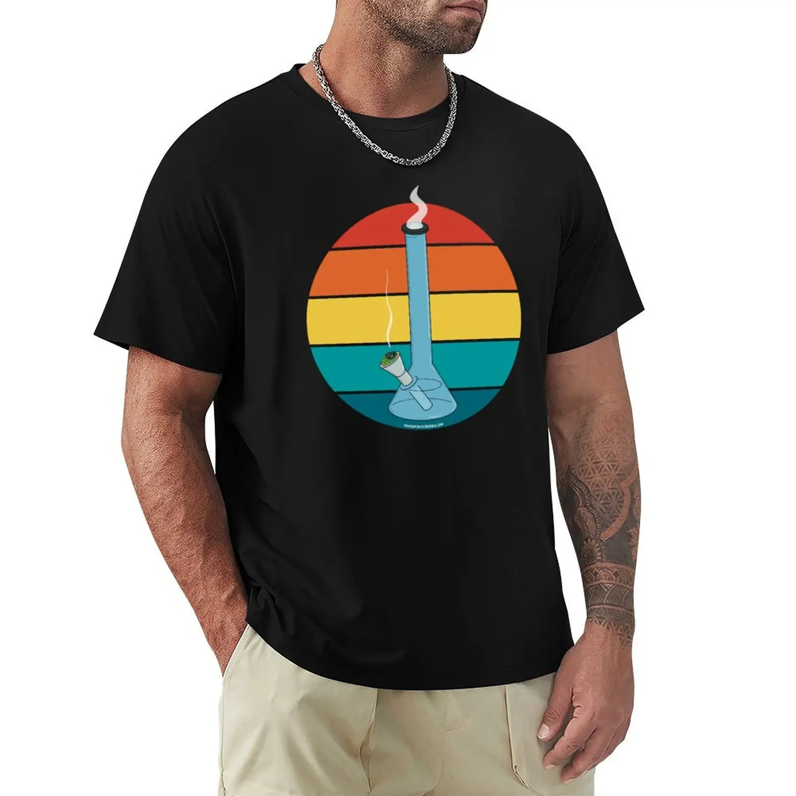 Retro Vintage Sunset Cartoon Bong 1 T-Shirt Streetwear Print Tee Shirt