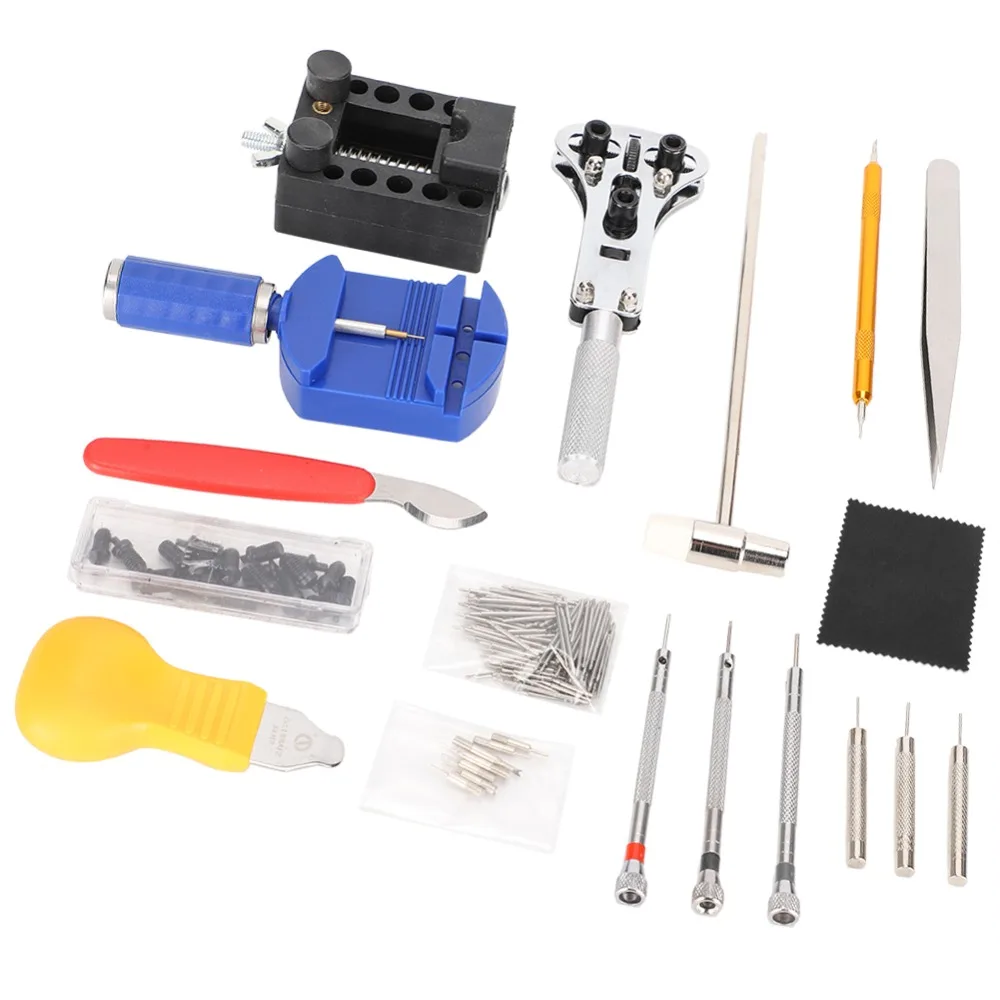 147 Pcs Portable Multiple colors Watch Repair Kit Metal 20.7*10cm Strap Adjustment Tool Band Link Pin Tool Watch Repair