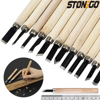 STONEGO 3/6/12PCS Wood Carving Hand Chisel Woodworking Tool Set Woodworkers Gouges