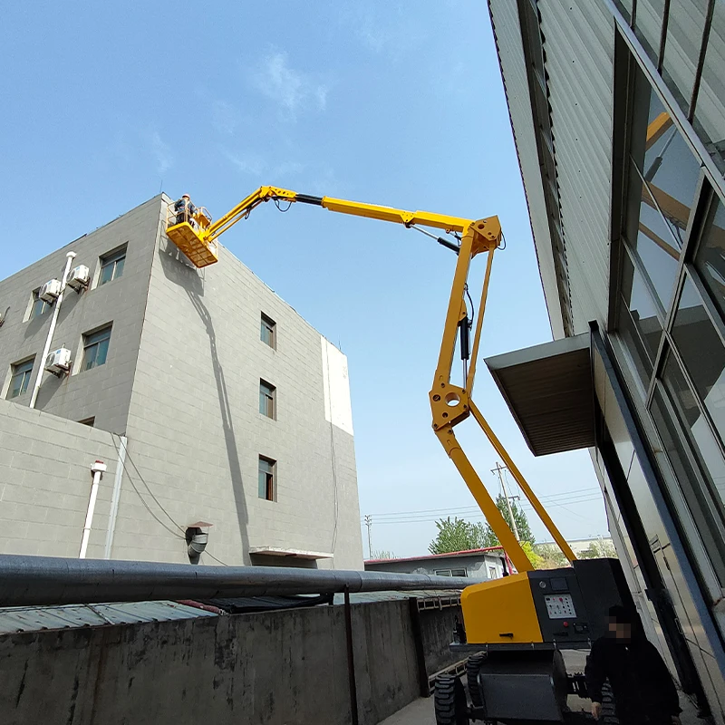 Customized Knuckle Boom Lift 200kg Capacity Electric Driven Aerial Platform For Construction Site Operation