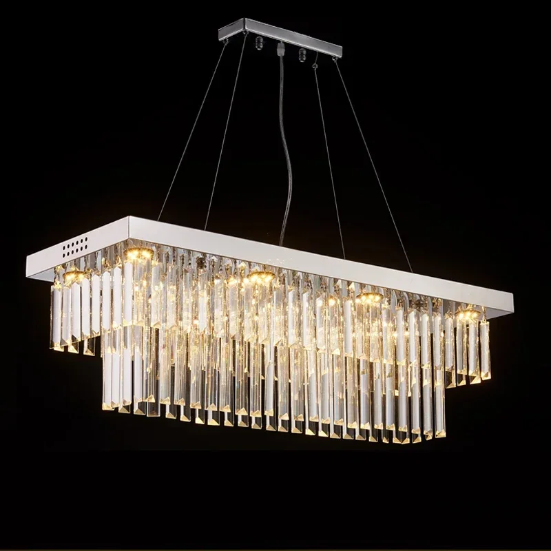 Two Layers Crystal Pendant Chandelier Modern Lamp AC110V 220V Lustre LED Dinning Room Hanging  Bar Lights