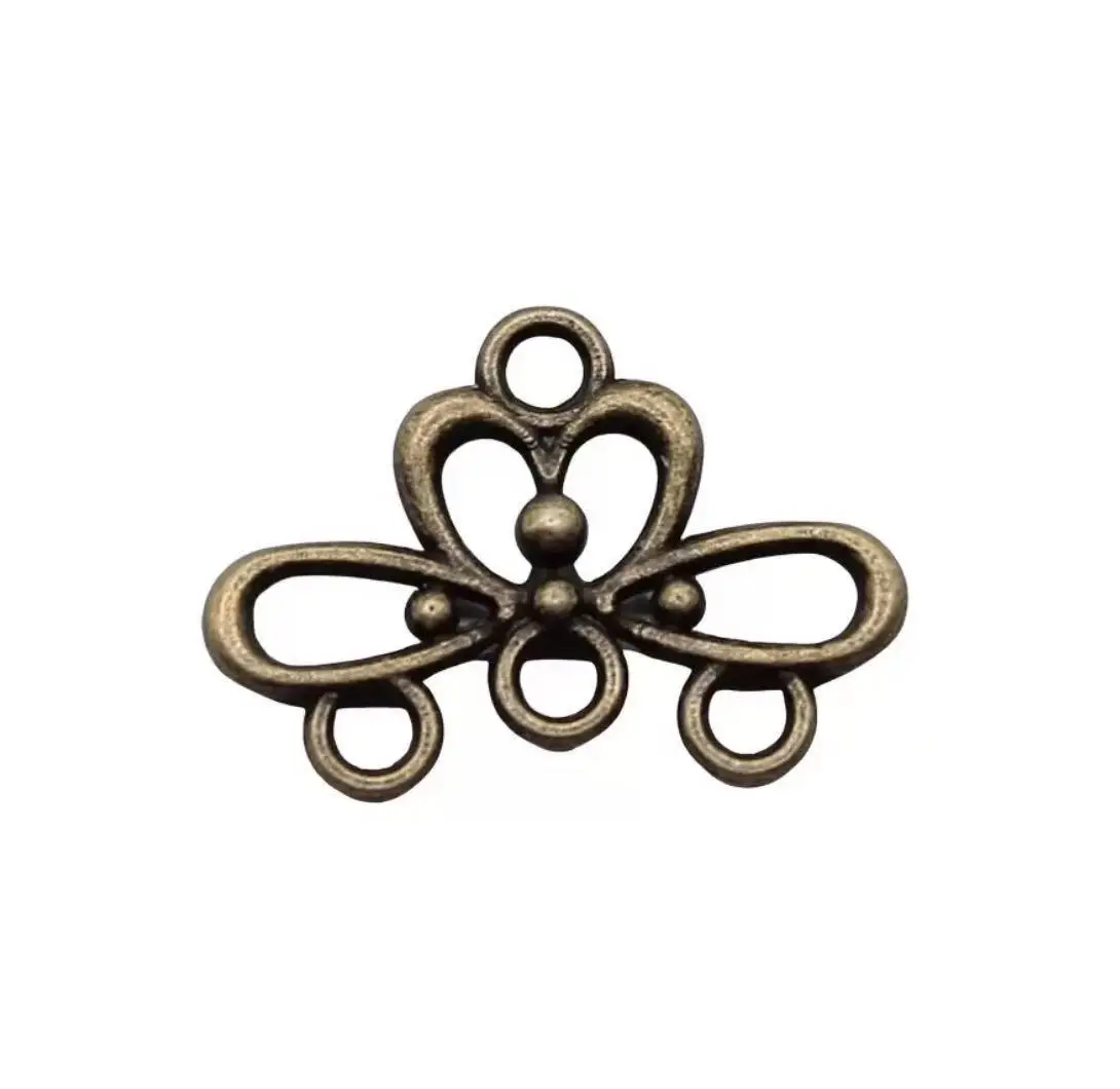 

35pcs 13*19mm Alloy metal antiqued silver flower connector HWEF2710