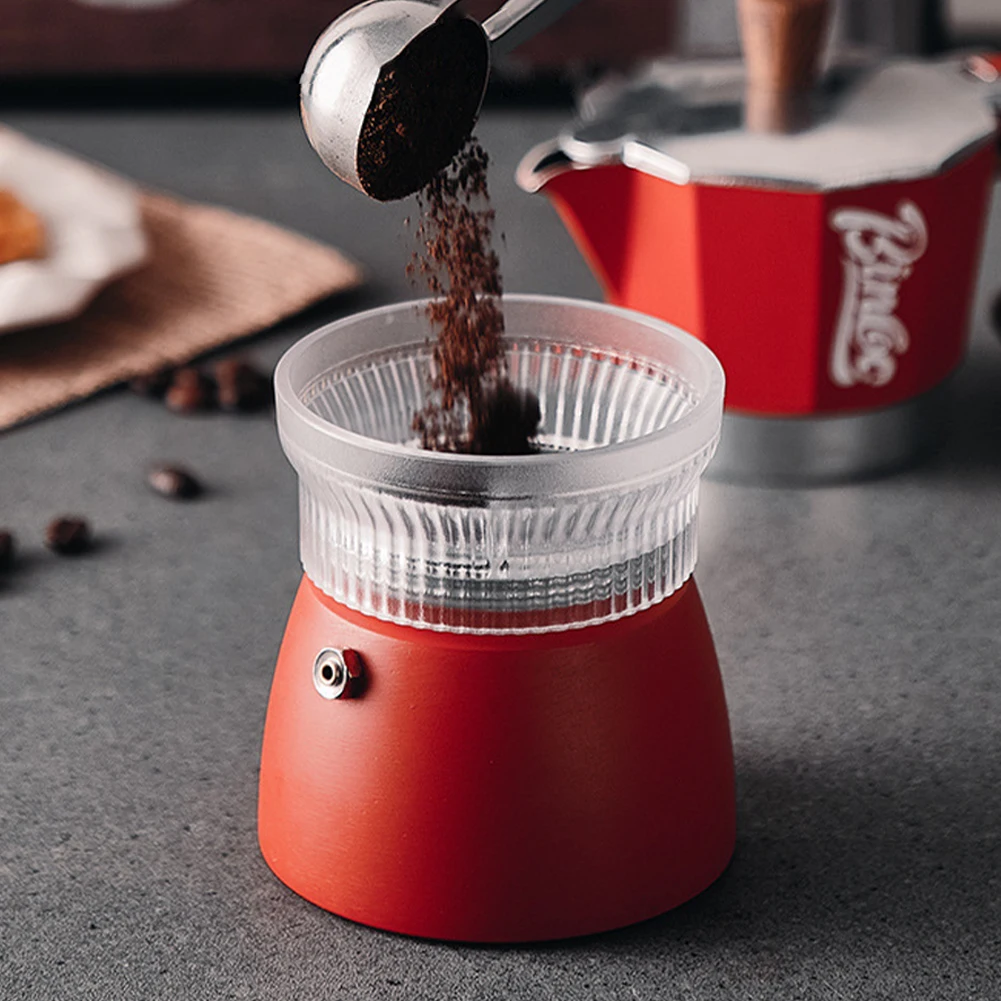 Coffee Tamper for Moka Pot Rotary Powder Dosing Ring Coffee Pot Powder Dispenser 150MM Coffee Distributor Leveler Tools Office