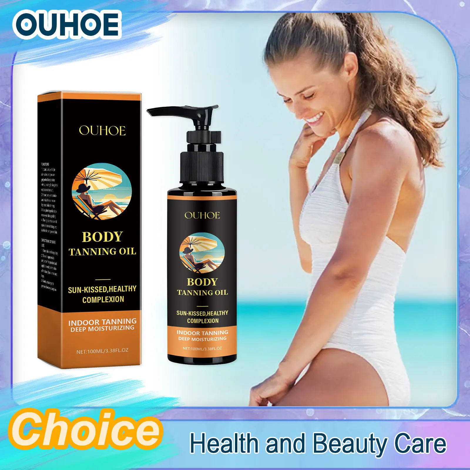 

Body Tanning Oil Indoor Tanner Outdoor Seaside Beach Suntan Repair Hydrating Moisturizing Sunless Natural Bronzer Body Oil Care