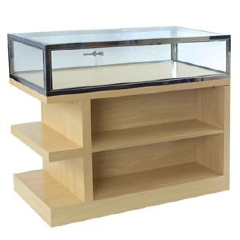 custom.KEWAY Custom Wooden  Glass Showcase Commercial Display Design  Full Glass Display Cabinet with Slatwall Back