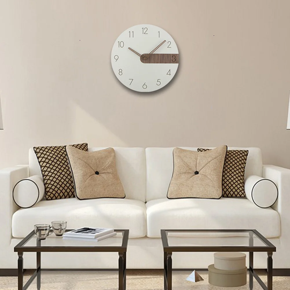 

Silent Wooden Wall Clock 1Pcs Creative Decor Easy to Read No Glasses Fatigue Ideal for Home Study Office Kitchen Living Room