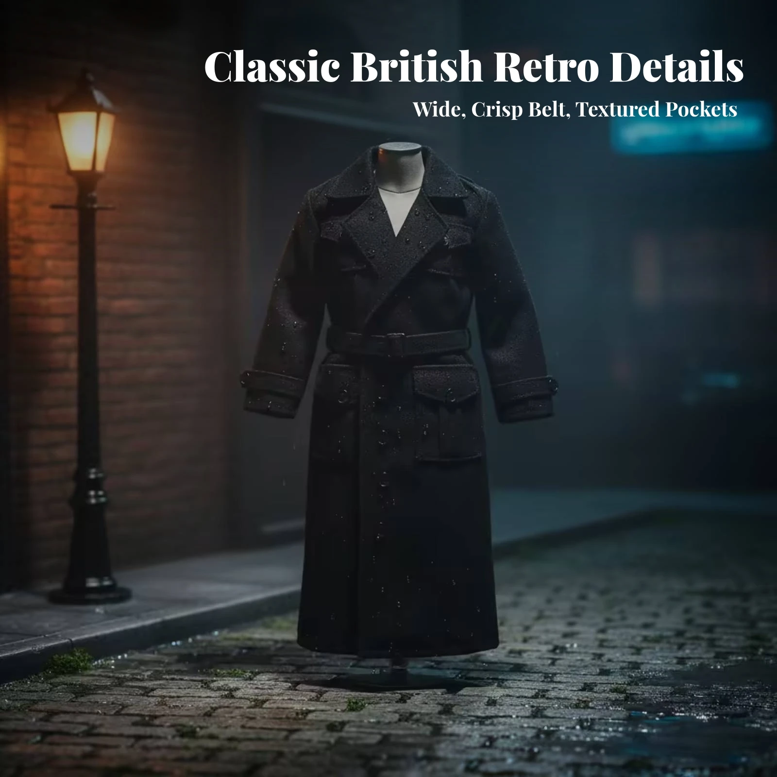 Miniature Apparel Cuff Straps 1/6 Scale Overcoat Coat Waist Belt Black Doll Overcoat Coat