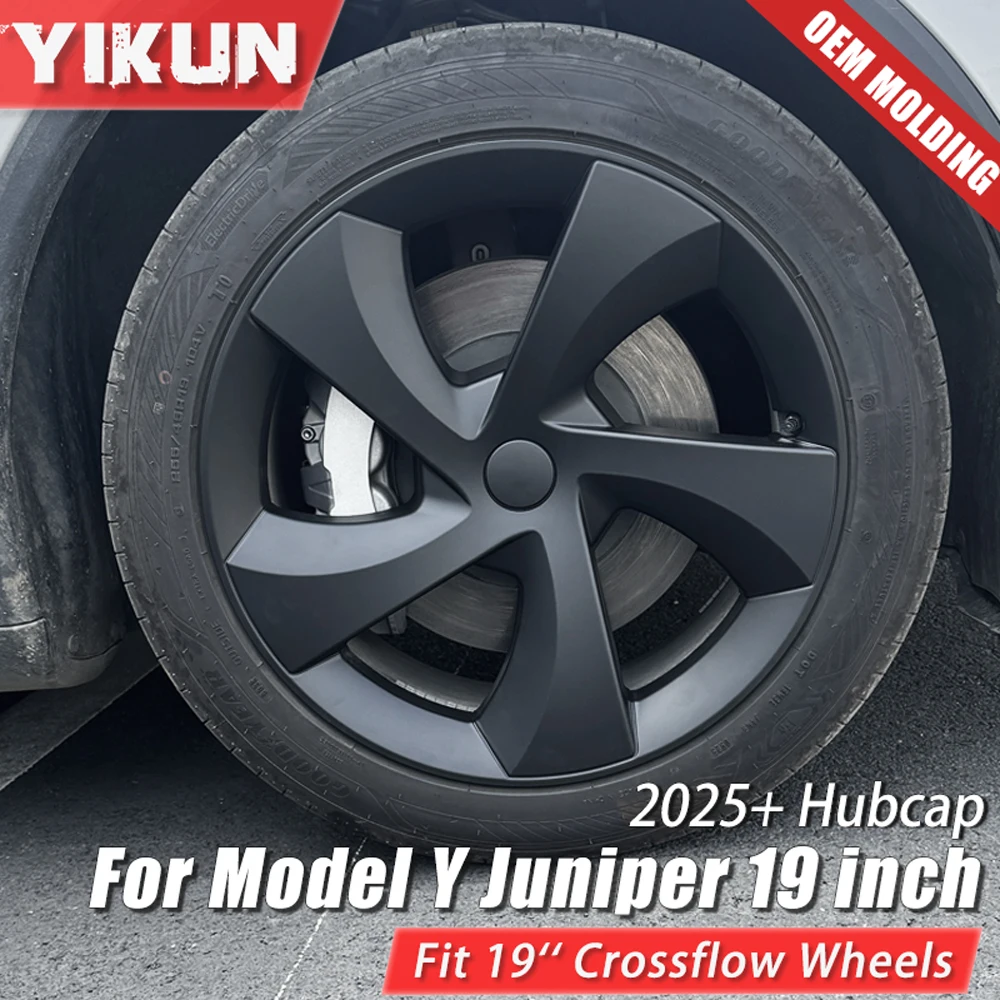 

4PCS HubCaps for Tesla Model Y Juniper 19 Inch 2025+ Performance 19" Crossflow Wheels Cover Replacement Full Rim Car Accessories