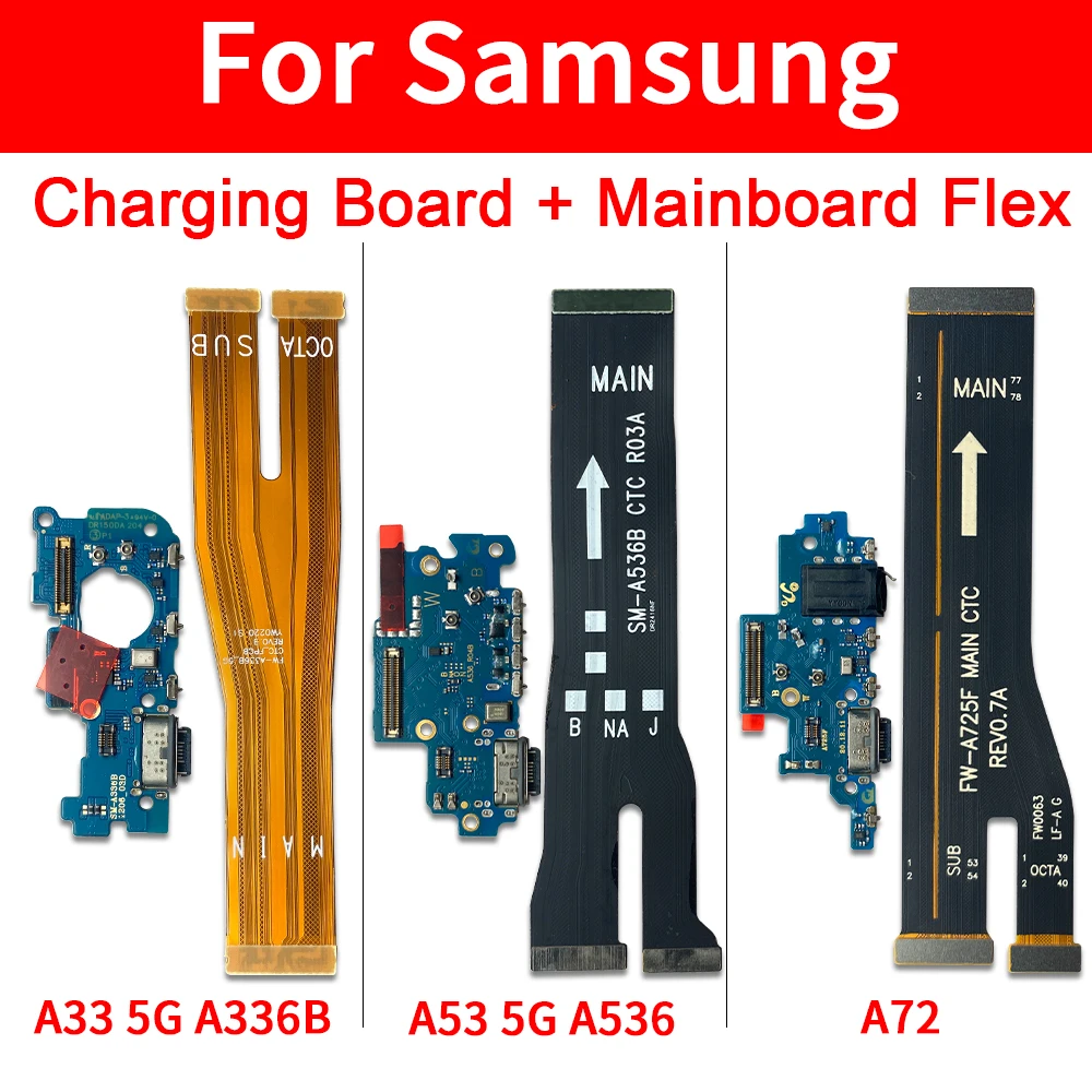 NEW USB Charging Port Dock Charger Plug Connector Board For Samsung A33 A53 A72 A73 A72 A52 4G 5G Main Motherboard Flex Cable