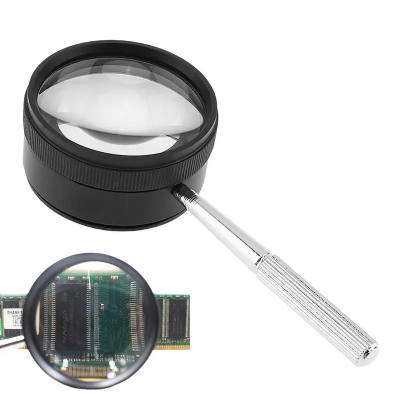 Forte Lupa 35x Lupa 50 mm de Alta Ampliação Handheld Magnifier Adequado para Leitura Jóias Artesanato Mais