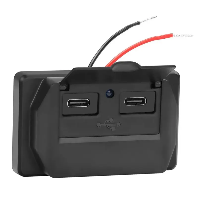 Superior-RV USB Outlet Panel Wall Mount, Dual PD3.0 Type-C Port Car Socket Multi Port Power Adapter For Car Bus RV Truck