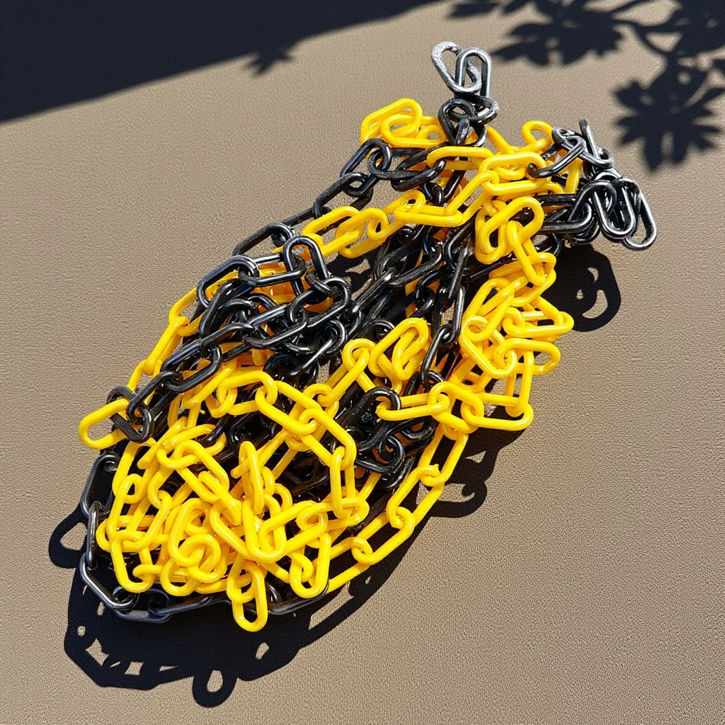 

1 Roll Safety Chain Plastic 6m Uv Resistant Colored Barrier Chain Site Construction Garage Yellow Strap Accessories