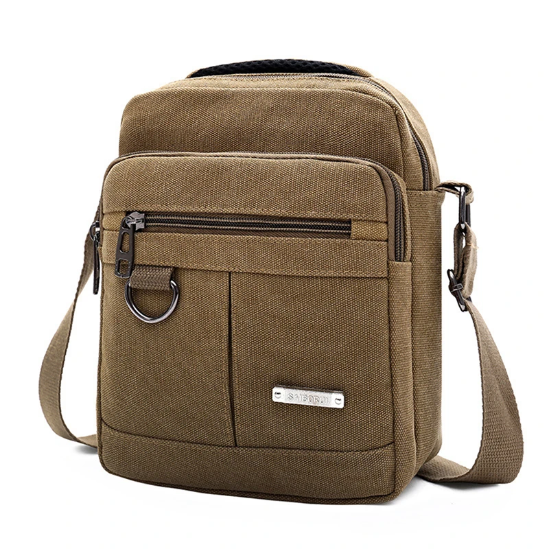 Canvas Shoulder Bag Men\'s New Korean Style Canvas Messenger Bag Outdoor Leisure Travel Portable Single-Shoulder Bag