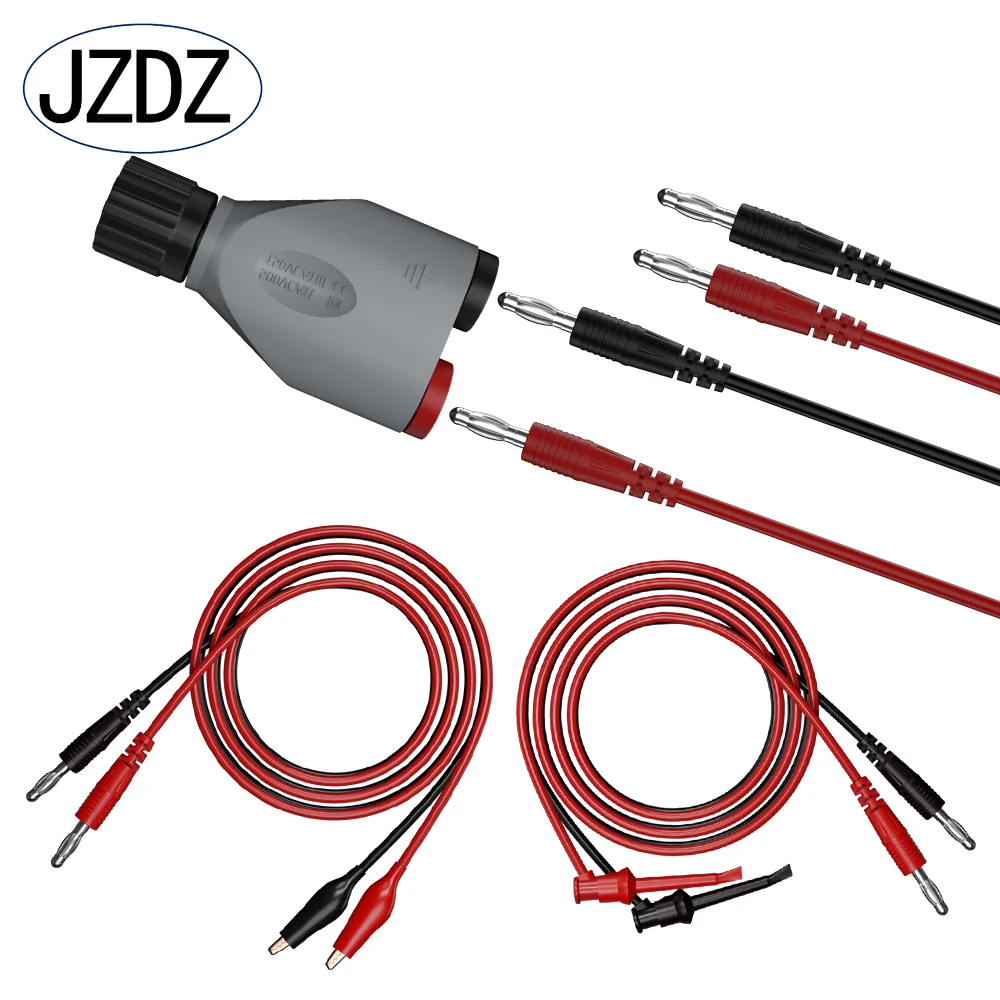 JZDZ BNC Adapter Kit Insulated 4MM Rotary Male BNC Double Banana Jack  Banana Socket with Test Lead JT0087