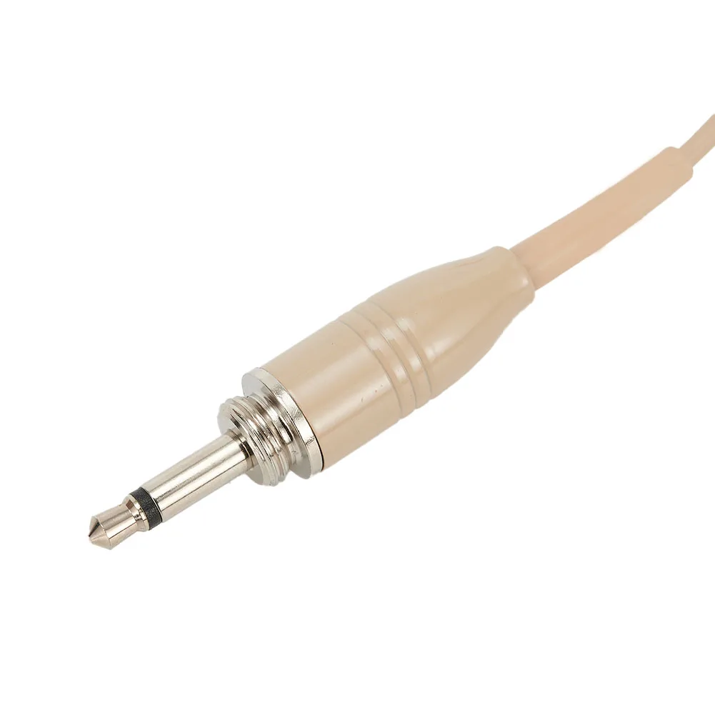 Double Earhook Headset Microphone with Omnidirectional Condenser Cartridge and Different Connector Types  Beige