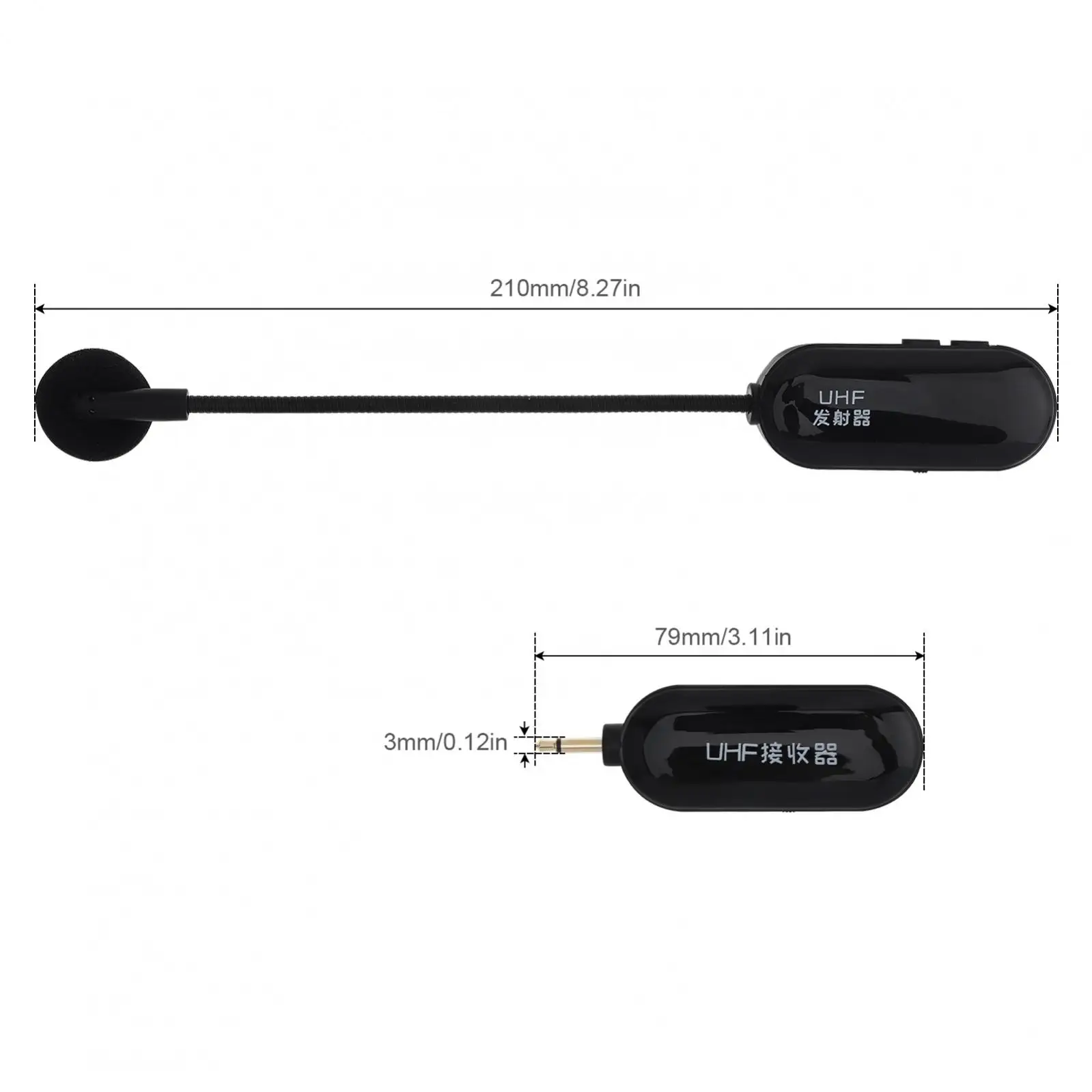 ชุดหูฟังไมโครโฟนไร้สายแบบถอดได้ไมค์รับส่งสัญญาณระยะทาง50ม. สำหรับเครื่องขยายเสียงสอนไกด์นำเที่ยว
