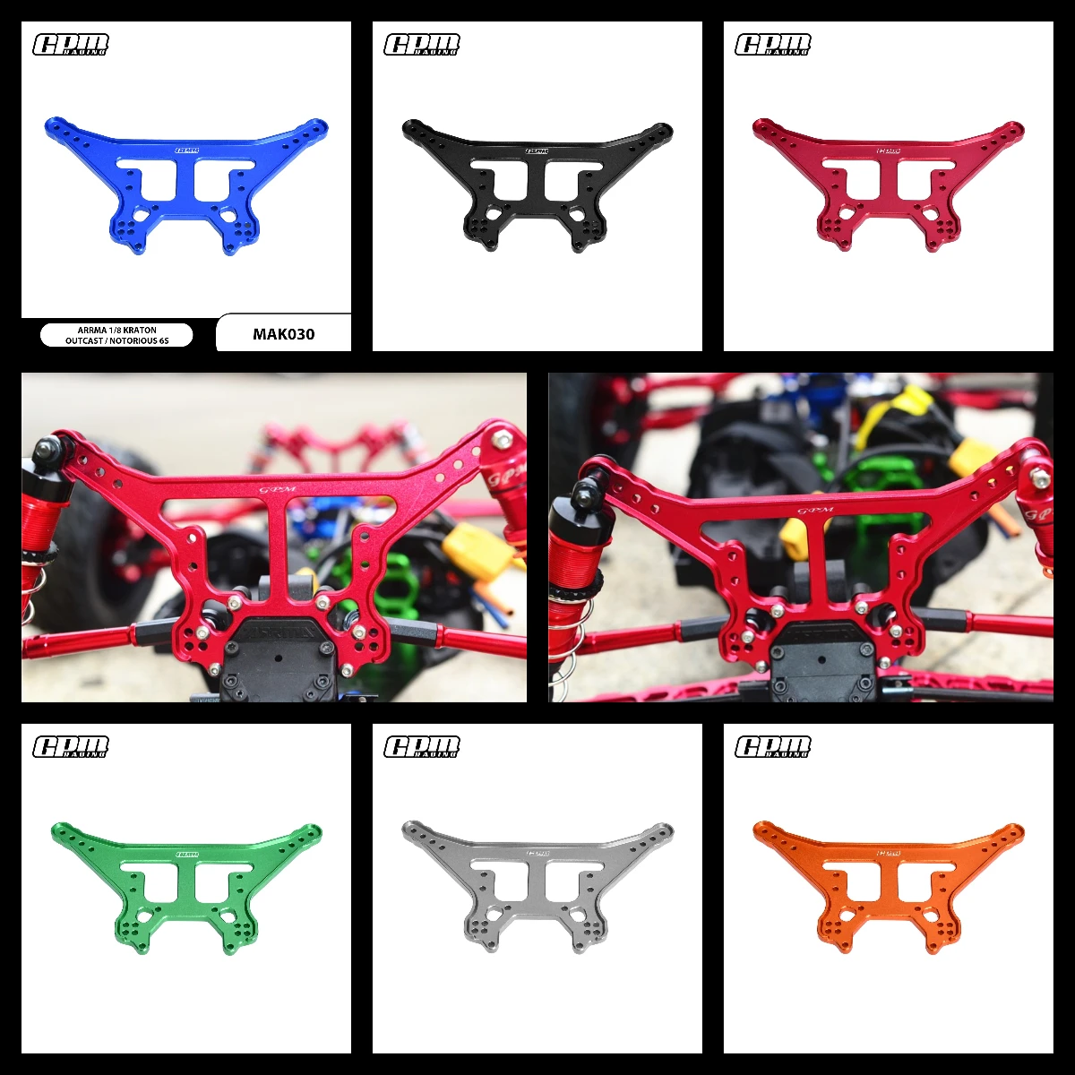 

GPMARRMA 1/8 Kraton 6S Notorious Outcast Talion For Aluminum Rear Damper Plate