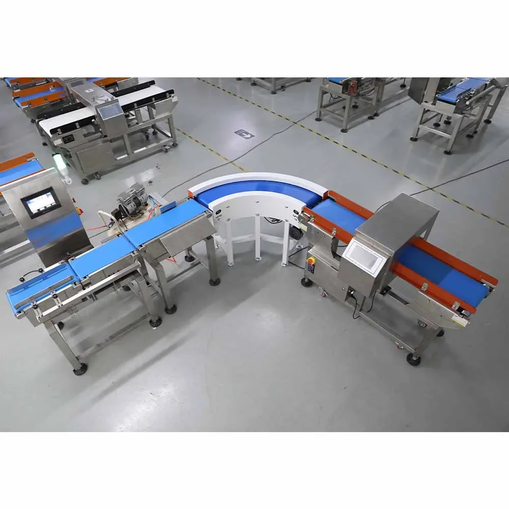 Factory Production Line Conveyor Belt Industrial check weigher and Metal Detector for Metal Detector Food Matel Detector