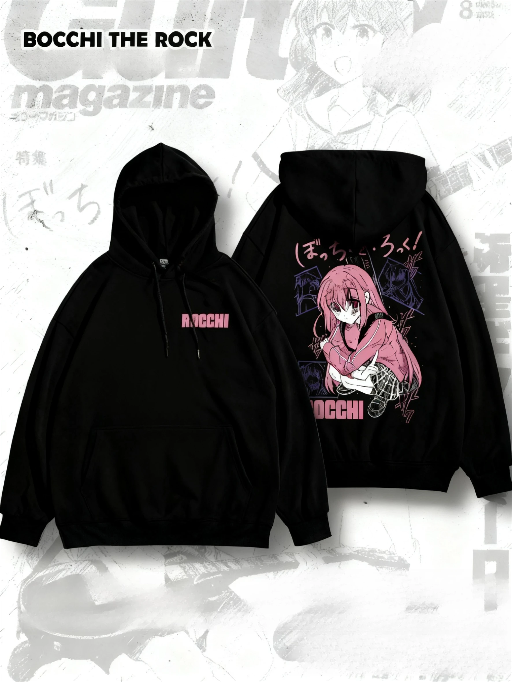 보치 더 락! 히토리 고토 그래픽 후디 빈티지 워시드  - Anime Merch Hoodie 리뷰 및 가격