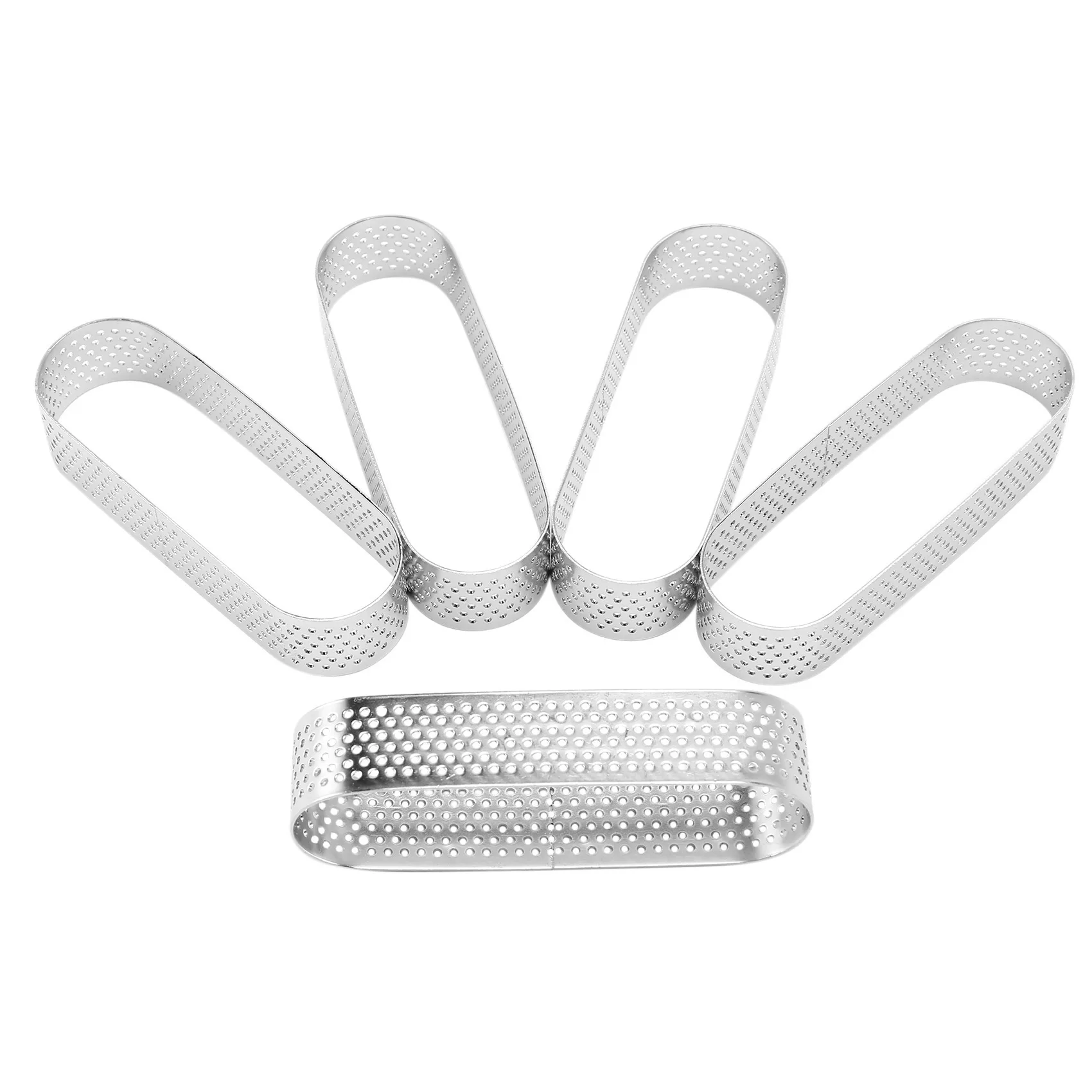 

40Pcs Oval Tartlet Molds French Dessert Mousse Fruit Pie Tart Ring Quiche Cake Mold, Stainless Steel Tart Mousse Ring-AT36