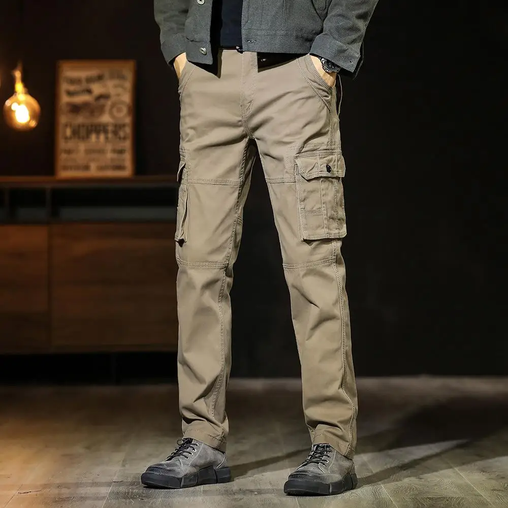 

Мужские брюки прямого кроя Slim Fit для активного отдыха и работы, осенне-зимние, новые, повседневные, деловые, длинные