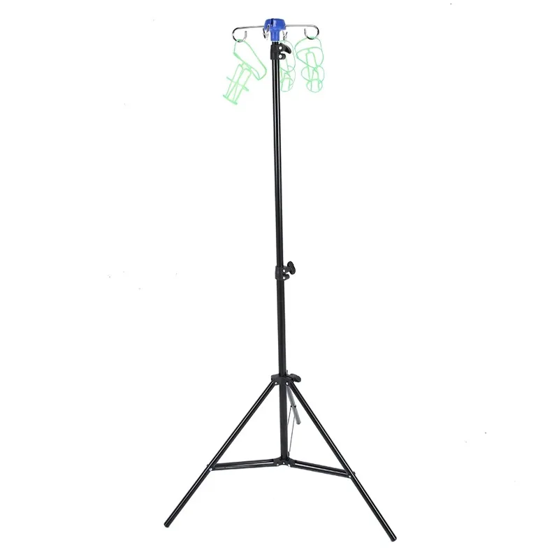 Aluminum Alloy Drip Irrigation Rack IV Pole Portable IV Pole Drip Bag Stand Intravenous Foldable Pole Stand for Clinic Home Care