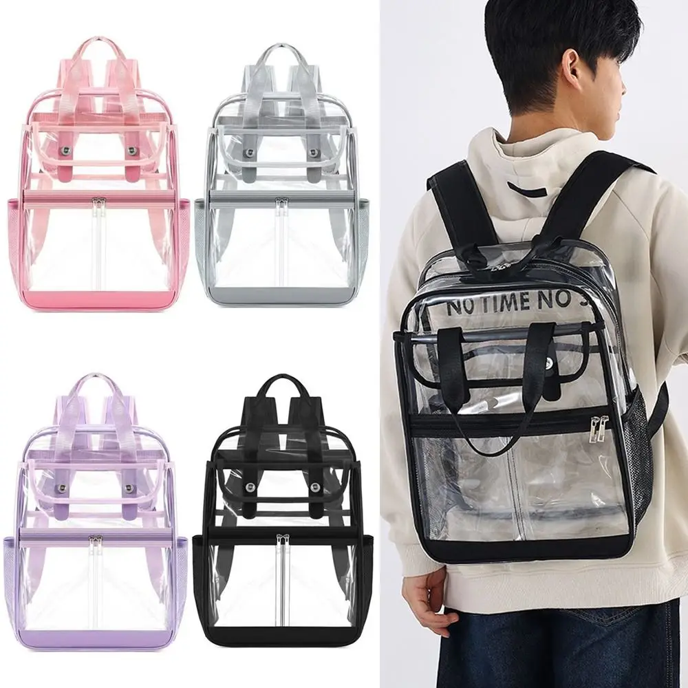 

Casual Large Capacity Transparent Backpack Luxury Designer Versatile Waterproof Shoulders Bag PVC Knapsack Outdoor Sports