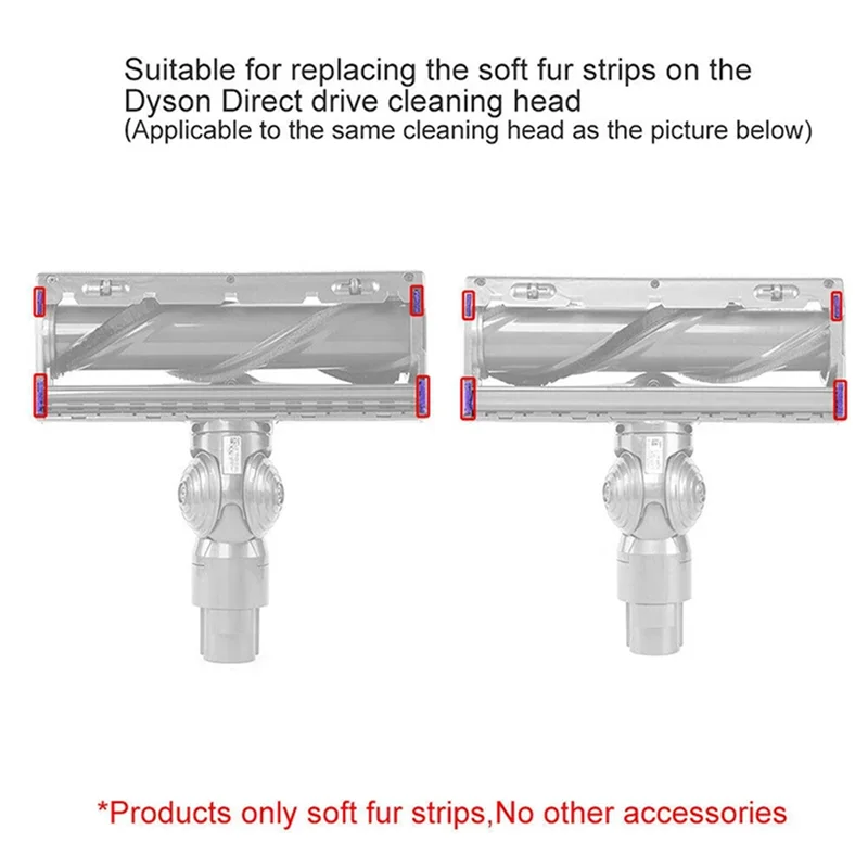 

A47U 12Pcs Replacement Soft Plush Strips For Dyson V7V8V10V11 Series Vacuum Cleaner Soft Roller Head Replacement Accessories